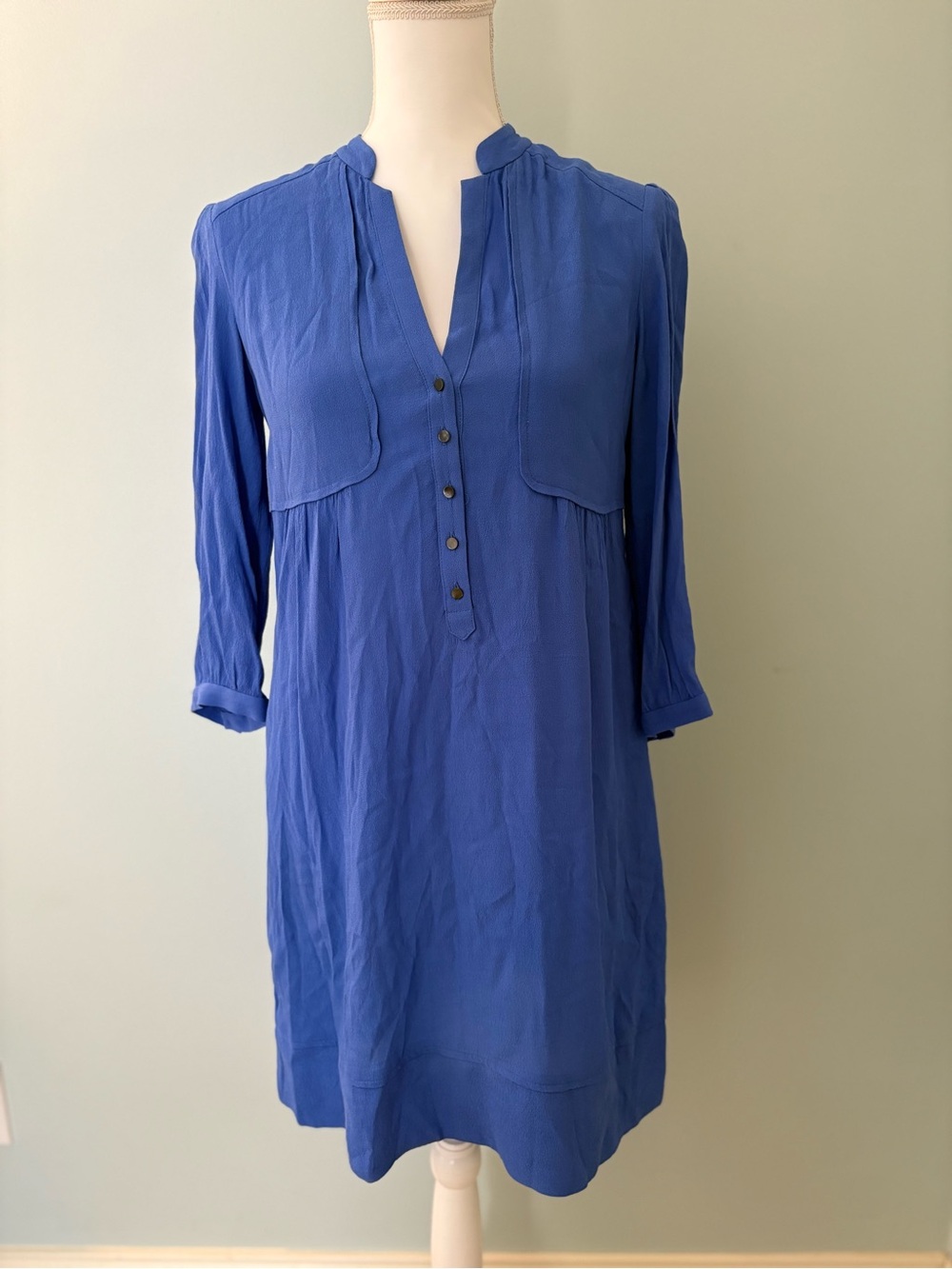 “Maeve” Anthroplogy Blue Women's V-Neck Dress